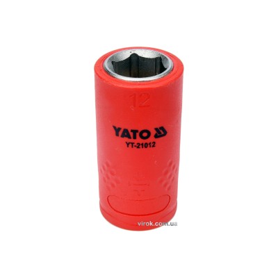 Головка торцевая шестигранная диэлектрическая YATO 3/8" М12 х 45/28 мм VDE до 1000 В YT-21012