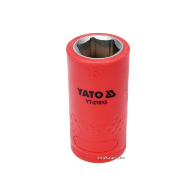 Головка торцевая шестигранная диэлектрическая YATO 3/8" М13 х 45/28 мм VDE до 1000 В YT-21013