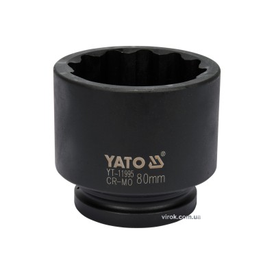 Головка торцевая ударная двенадцатигранная YATO 1" М80 х 100 мм YT-11995