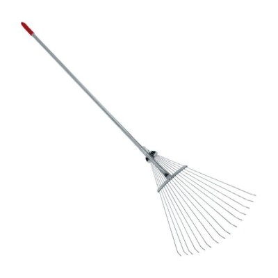 Граблі віялові 15 прутів, металева рукоятка, регулювання ширини робочої поверхні Intertool FT-3004