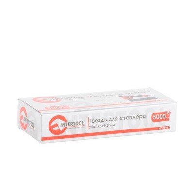 Цвях для степлера PT-1603, PT-1612 25мм (18GA) 1.0*1.25мм 5000шт/упак Intertool PT-8625