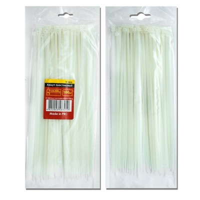 Хомут пластиковый 2,5x100мм, (100 шт/упак), белый Intertool TC-2510