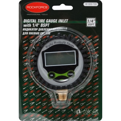 Індикатор тиску цифровий для пневмосистем 1/4"(Psi, Kpa, Bar, Kgf/cm2), у блістері ROCKFORCE RF-SDG-100