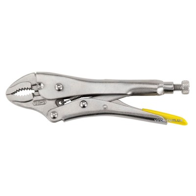 Клещи зажимные STANLEY с фиксатором и изогнутыми губками l=185 мм 0-84-808