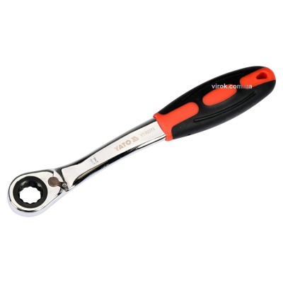 Ключ накидной изогнутый с трещоткой YATO М11 CrV YT-02373