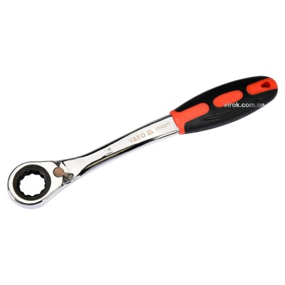 Ключ накидной изогнутый с трещоткой YATO М15 CrV YT-02377