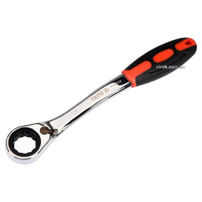 Ключ накидной изогнутый с трещоткой YATO М16 CrV YT-02378