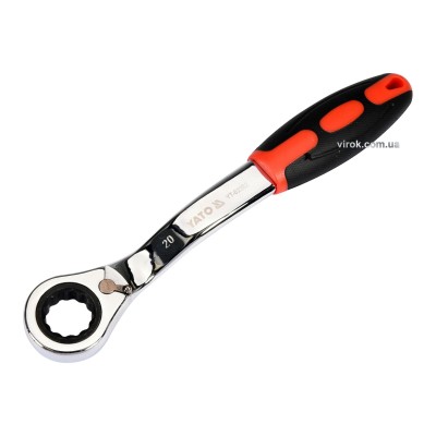 Ключ накидной изогнутый с трещоткой YATO М20 CrV YT-02382