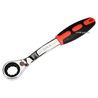 Ключ накидной изогнутый с трещоткой YATO М21 CrV YT-02383