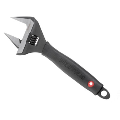 Ключ розвідний 200мм, гумова рукоятка, розведення губок 38мм, Cr-V Intertool XT-0045