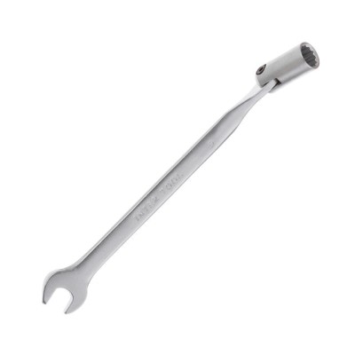 Ключ рожково-накидной шарнирный 9мм Cr-V, покрытие сатин-хром Intertool XT-1409