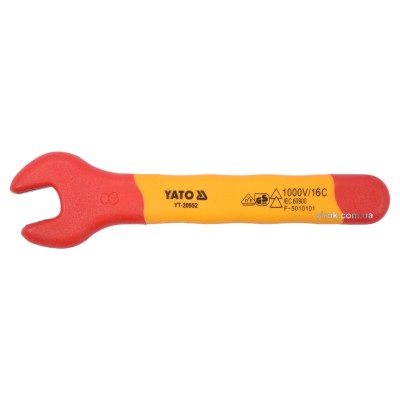 Ключ рожковый диэлектрический YATO М8 мм VDE до 1000 В YT-20952