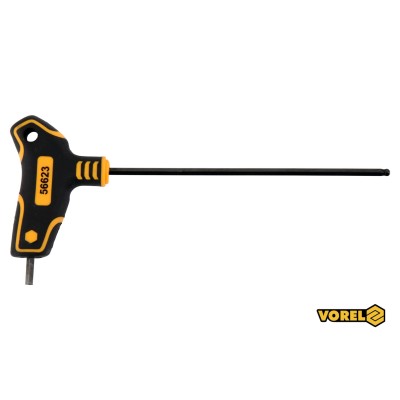 Ключ шестигранный Т-образный с шаром VOREL HEX 4 x 150 x 89 мм Cr-V 6150 56623 Ключ шестигранный Т-образный с шаром VOREL HEX 4 x 150 x 89 мм Cr-V 6150 56623