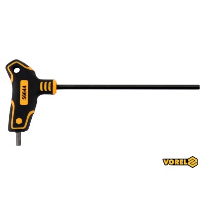 Ключ шестигранный Т-образный VOREL HEX 5 x 150 x 90 мм Cr-V 6150 56644 Ключ шестигранный Т-образный VOREL HEX 5 x 150 x 90 мм Cr-V 6150 56644