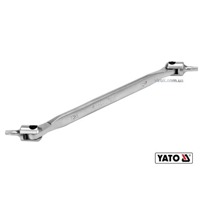 Ключ TORX двусторонний шарнирный YATO Т25 х Т27 216 мм Cr-V YT-05312