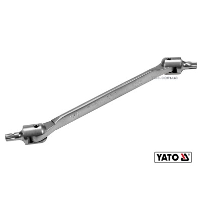 Ключ TORX двусторонний шарнирный YATO Т45 х Т50 243 мм Cr-V YT-05314