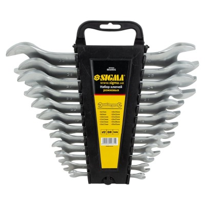 Ключи рожковые 12шт 6-32мм CrV satine SIGMA 6010331 Ключи рожковые 12шт 6-32мм CrV satine SIGMA 6010331