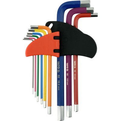 Ключи шестигранные Г-образные 2-сторонние YATO М1.5-10 мм YT-05631