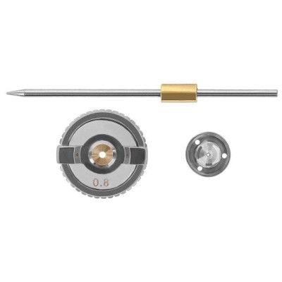 Комплект форсунки 0.8мм для фарбопульта HVLP РТ-0101 (форсунка, повітряна головка, голка) Intertool PT-2002