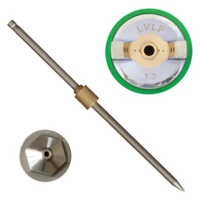 Комплект форсунки 1.3мм для фарбопультів LVLP PT-0131, 0132, 0133, 0134, 0135, 0136, 0143, 0144, 0148 (дюза, повітряна головка, голка) Intertool PT-20