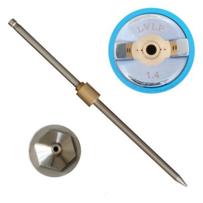 Комплект форсунки 1.4мм для фарбопультів LVLP PT-0131, 0132, 0133, 0134, 0135, 0136, 0143, 0144, 0148 (дюза, повітряна головка, голка) Intertool PT-20