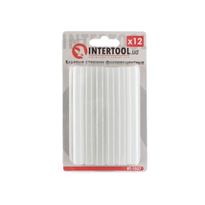 Комплект клейових стрижнів флуоресцентних 11.2 мм*100мм, 12 шт Intertool RT-1037