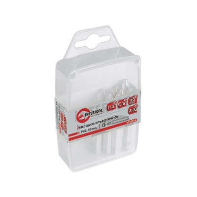 Комплект викруткових насадок 4мм 1/4"*50мм уп. 10шт Intertool VT-0034
