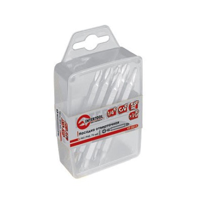 Комплект викруткових насадок PH1/PH2 1/4"*75мм уп., 10шт Intertool VT-0015