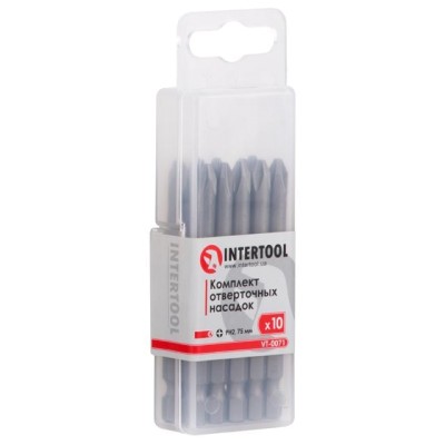 Комплект викруткових насадок PH2*75 мм уп. 10 шт Intertool VT-0071