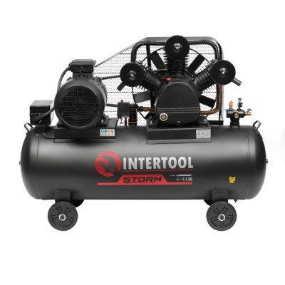 Компресор 300 л, 11 кВт, 380 В, 8 атм, 1600 л/хв. 3 циліндри Intertool PT-0050