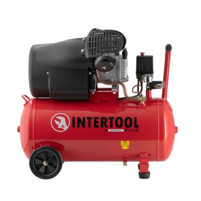 Компресор 50 л, 2.23 кВт, 220 В, 10 атм, 354 л/хв, 2 циліндри Intertool PT-0004