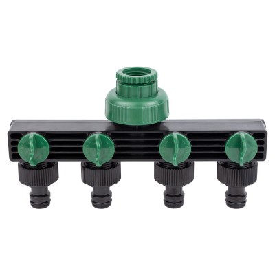 Кран распределительный с адаптерами 1/2" 4-е выхода в/р 1/2"×3/4" GRAD 5016905