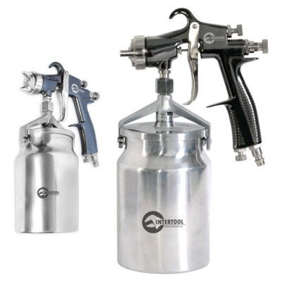 Краскопульт пневматичний HP, форсунка 1.8мм, нижній металевий бачок 1000мл., 5бар Intertool PT-0140