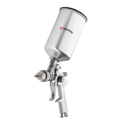 Краскопульт пневматичний HVLP, форсунка 1.3мм, верхній металевий бачок 1000мл, 3бар Intertool PT-0107