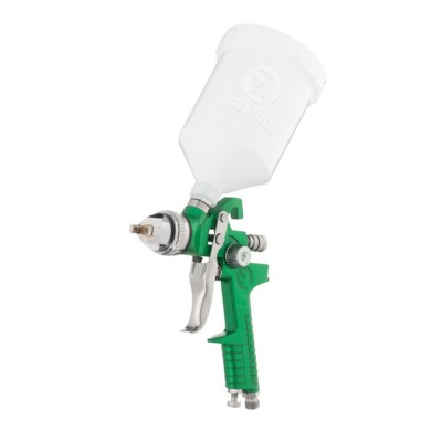 Краскопульт пневматичний HVLP, форсунка 2.5мм, верхній пластиковий бачок 600мл, 3бар Intertool PT-0125