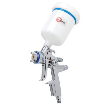 Краскопульт пневматичний HVLP II професійний, форсунка 1.3мм, верхній пластиковий бачок 600мл., 2бар Intertool PT-0105