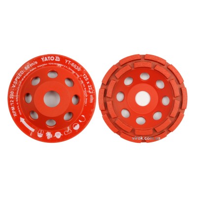 Круг шлифовальный алмазный по бетону и камню YATO 125 х 22 мм YT-6030