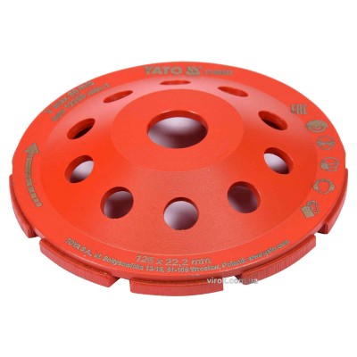 Круг шлифовальный алмазный YATO 125 х 22.2 мм 12200 об/мин M14 YT-60322