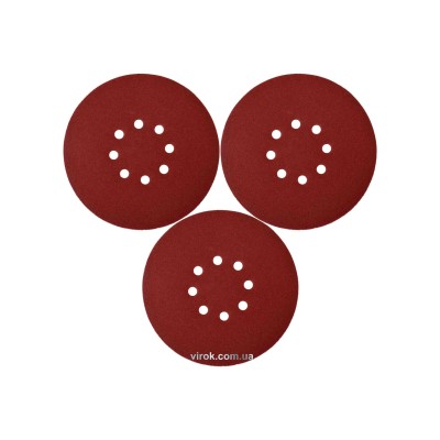 Круг шлифовальный с наждачной бумаги на липучке YATO 180 мм Р80 до YT-82341 3 шт YT-83462
