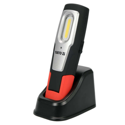 Лампа світлодіодна переносна YATO 3.7 В акумулят. Li-Ion, 2 режими 600/250 Lm, зарядний USB пристрій YT-08558