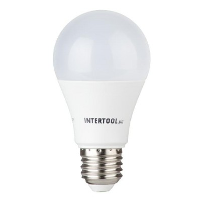 Лампа світлодіодна LED A60, E27, 12Вт, 150-300В, 4000K, 30000год, гарантія 3роки Intertool LL-0015