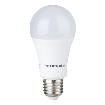 Лампа светодиодная LED A60, E27, 15Вт, 150-300В, 4000K, 30000ч, гарантия 3года Intertool LL-0017