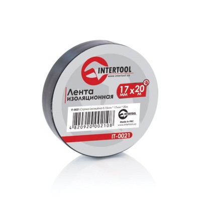 Стрічка ізоляційна 0.15мм*17мм*20м чорна Intertool IT-0021