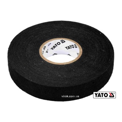 Стрічка ізоляційна тканинна чорна YATO 25 м x 19 x 0.3 мм -40°С - +105°С YT-81501