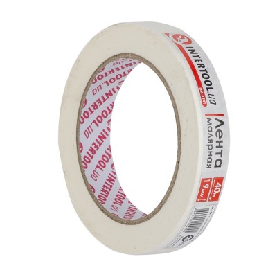 Стрічка малярська 19мм, 40м, біла Intertool DM-1941