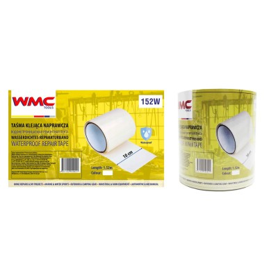 Лента водонепроницаемая ремонтная ПВХ 10смх1.52м (белая) WMC TOOLS 152W Лента водонепроницаемая ремонтная ПВХ 10смх1.52м (белая) WMC TOOLS 152W