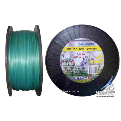 Леска для триммера "КВАДРАТ" TM VIROK 2.4 мм x 400 м 10V010