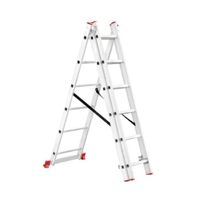 Сходи алюмінієві 3-х секційні універсальні розкладні 3*6ступ. 3.41м Intertool LT-0306