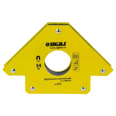 Магніт для зварювання стріли 34кг 110×110мм 45, 90, 135° SIGMA 4270331