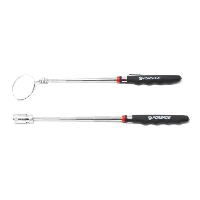 Магнит телескопический с подсветкой в комплекте с зеркалом телескопическим, 2 предмета(2.27кг, диам.50мм, L:160-850мм), в блистере Forsage F-617A2(F-617L2)